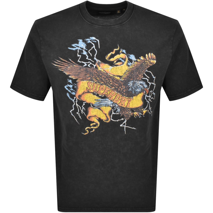 Superdry ロゴ バイカー ロック グラフィック 半袖 Tシャツ Superdry ロゴ バイカー ロック グラフィック 半袖 Tシャツ